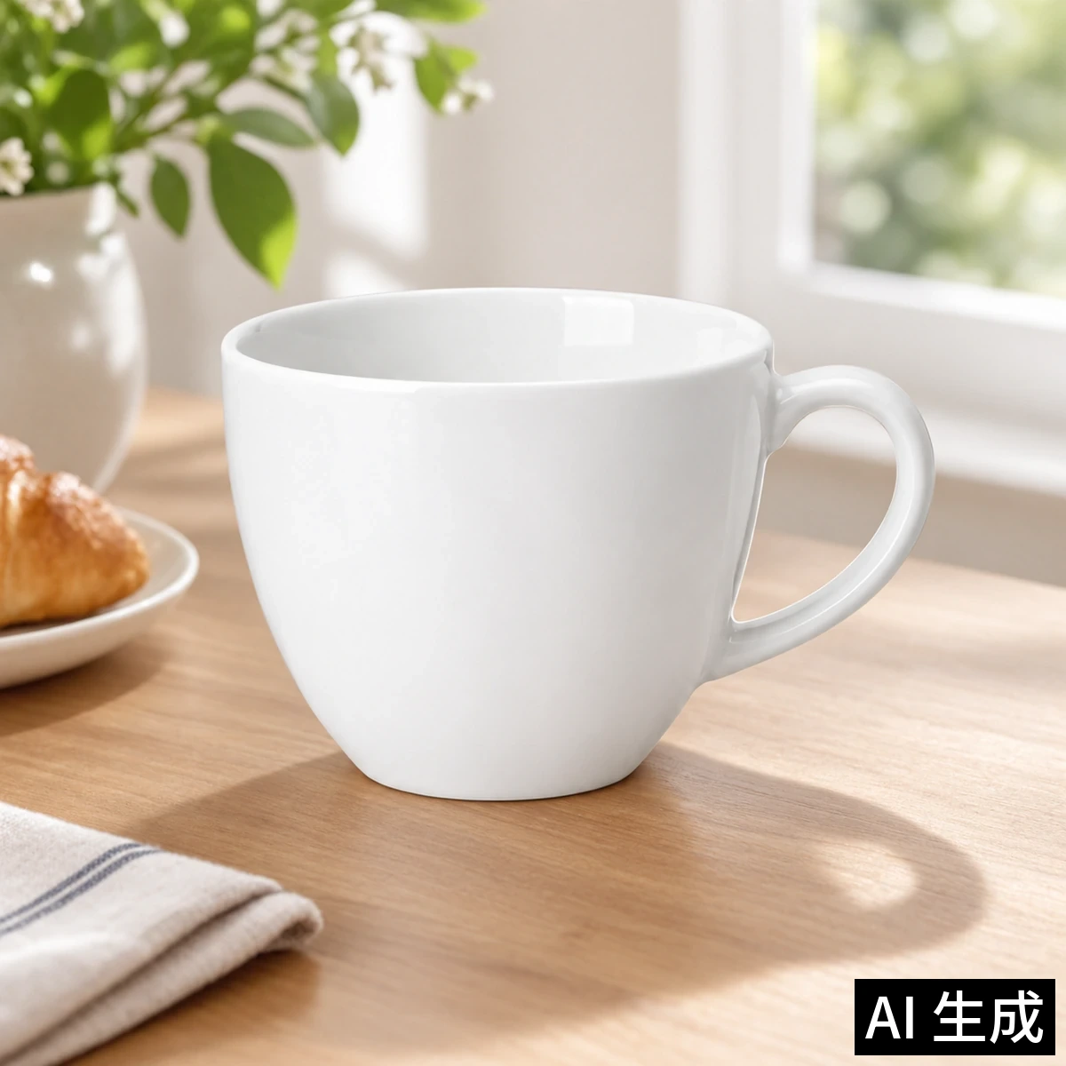 白瓷咖啡杯:生成的自然场景