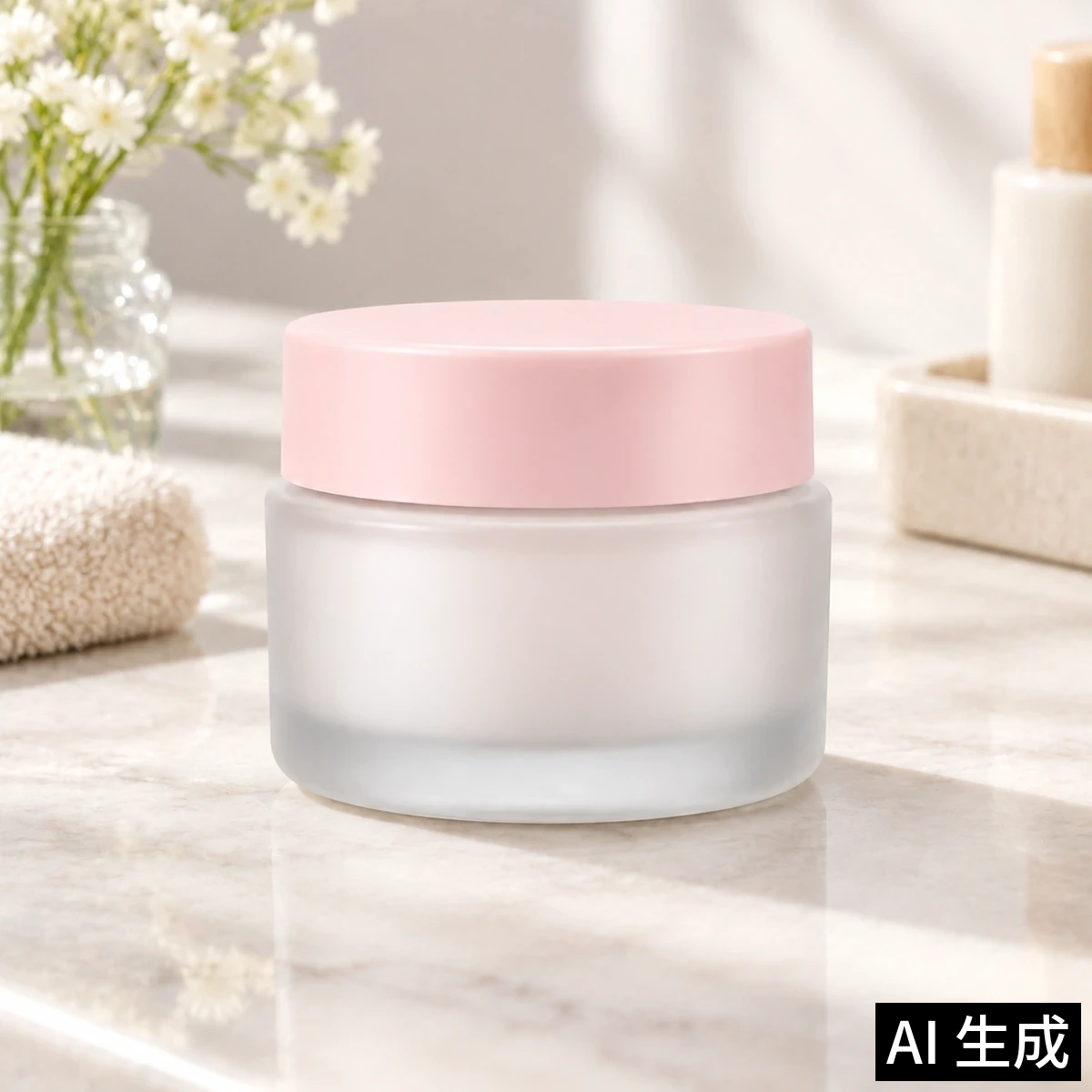 磨砂面霜罐:生成的自然场景