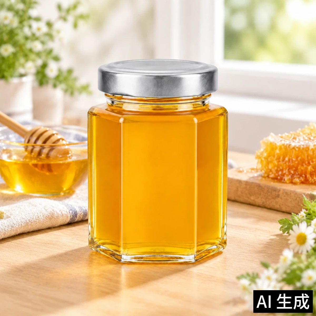 玻璃蜂蜜罐:生成的自然场景